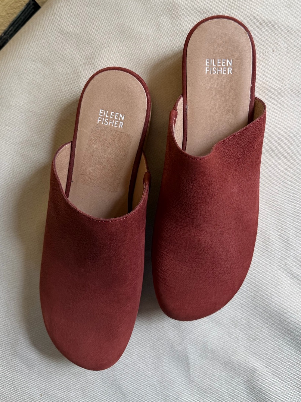 Eileen Fisher Red Cedar Oiled Nubuck Wedge Clogs 10M NWOB - Picture 8 of 11